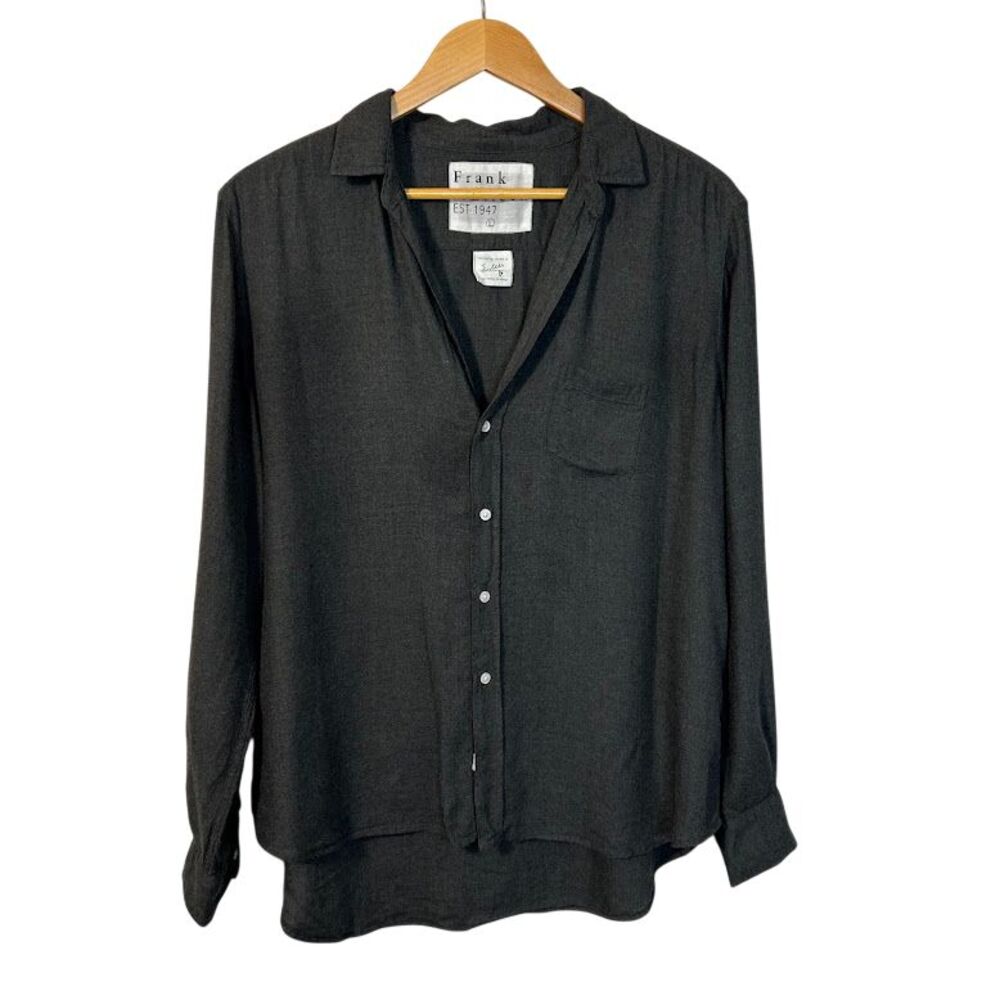 Frank & Eileen Relax Fit Eileen Shirt L Dark Gray 100% Modal Long Sleeve Top